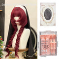 Double Ponytail Long Curly Hair Wig with Bangs Synthetic Hair Cute Lolita Wigs for Women Daily Party Cosplay Wig Heat Resistant