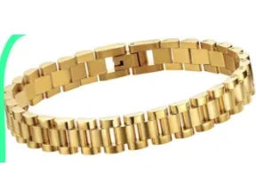Beads Punk Gold Plated Thick Textured Open Bracelet Bangle for Women Men Trendy Stainless Steel Metal Bracelets