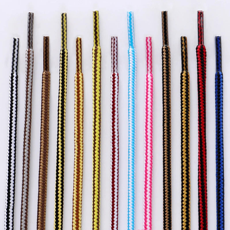 1Pair Round Striped Shoelace Outdoor Sports Shoelaces Sneaker Boots Laces Length 70cm/90cm/120cm/150cm
