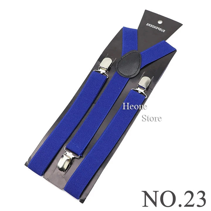 Hot Sale Suspender Bowtie Set For Men Boys Skyle Blue Royal Blue Navy Blue Elastic Adjustable Y-Back Braces Straps Accessory