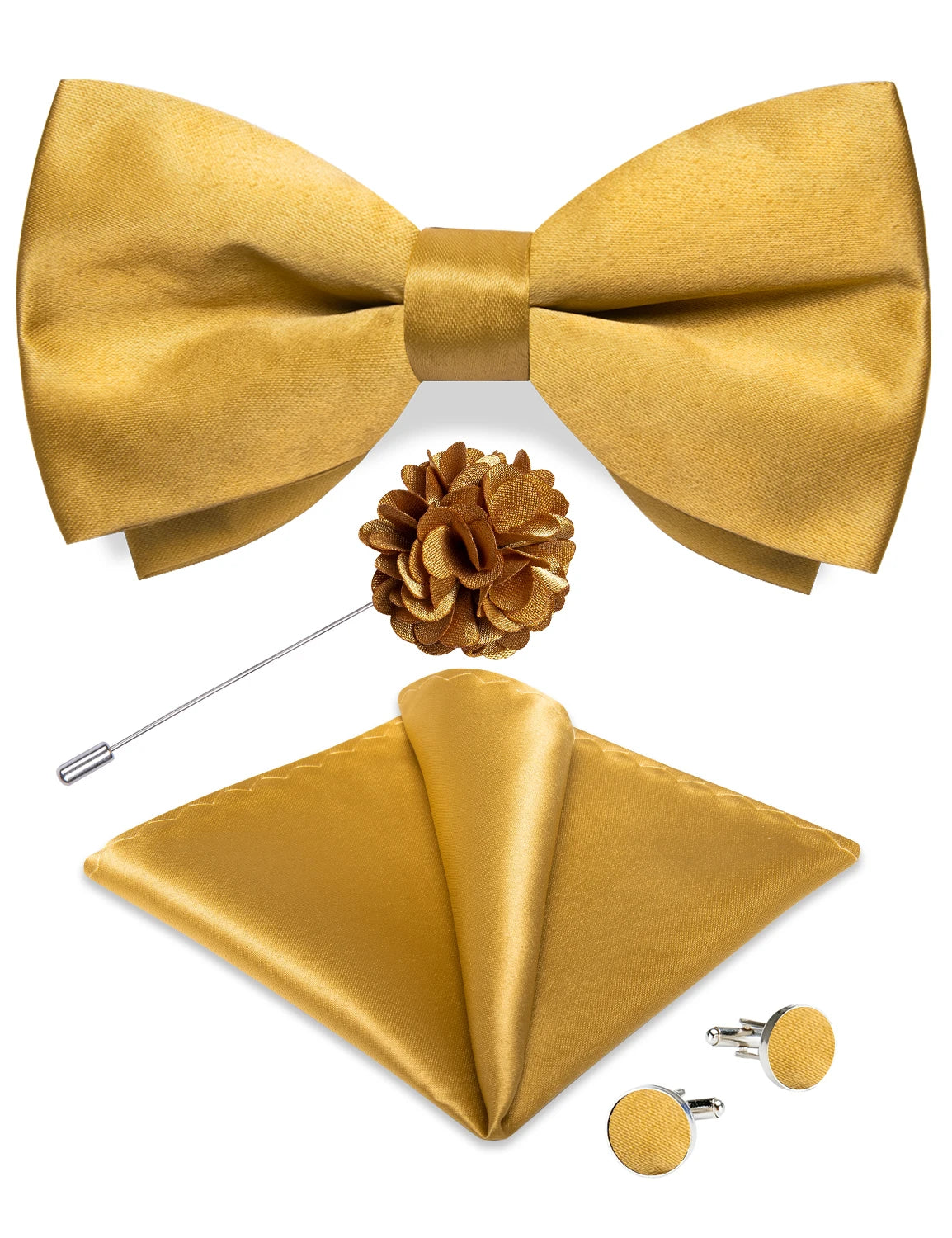 Wedding Bow Tie for Men Classic Red Pre-tied Bowtie Cufflinks Corsage Set for Party Butterfly Knot Gift Man Accessories
