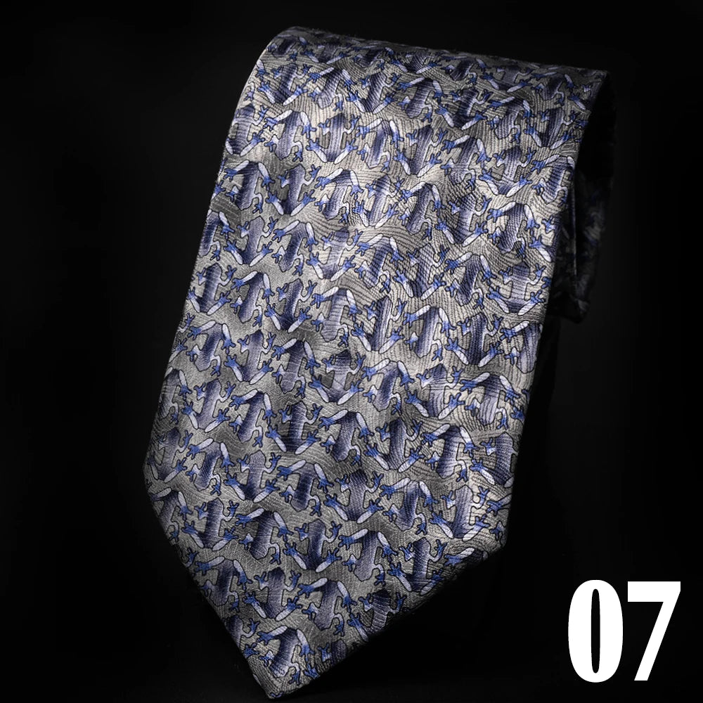 10cm Wide 100% Silk Tie For Men Printed Cartoon animals Handmade Necktie Business Formal Wedding Daily Wear Suit Men's Tie