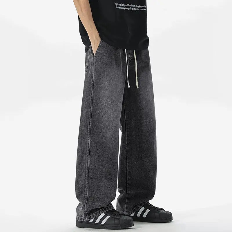 Straight Jeans 2026 New Men's Clothes Wide-leg Baggy Casual Trousers Fashion Hip-hop Loose Jeans Streetwear Male