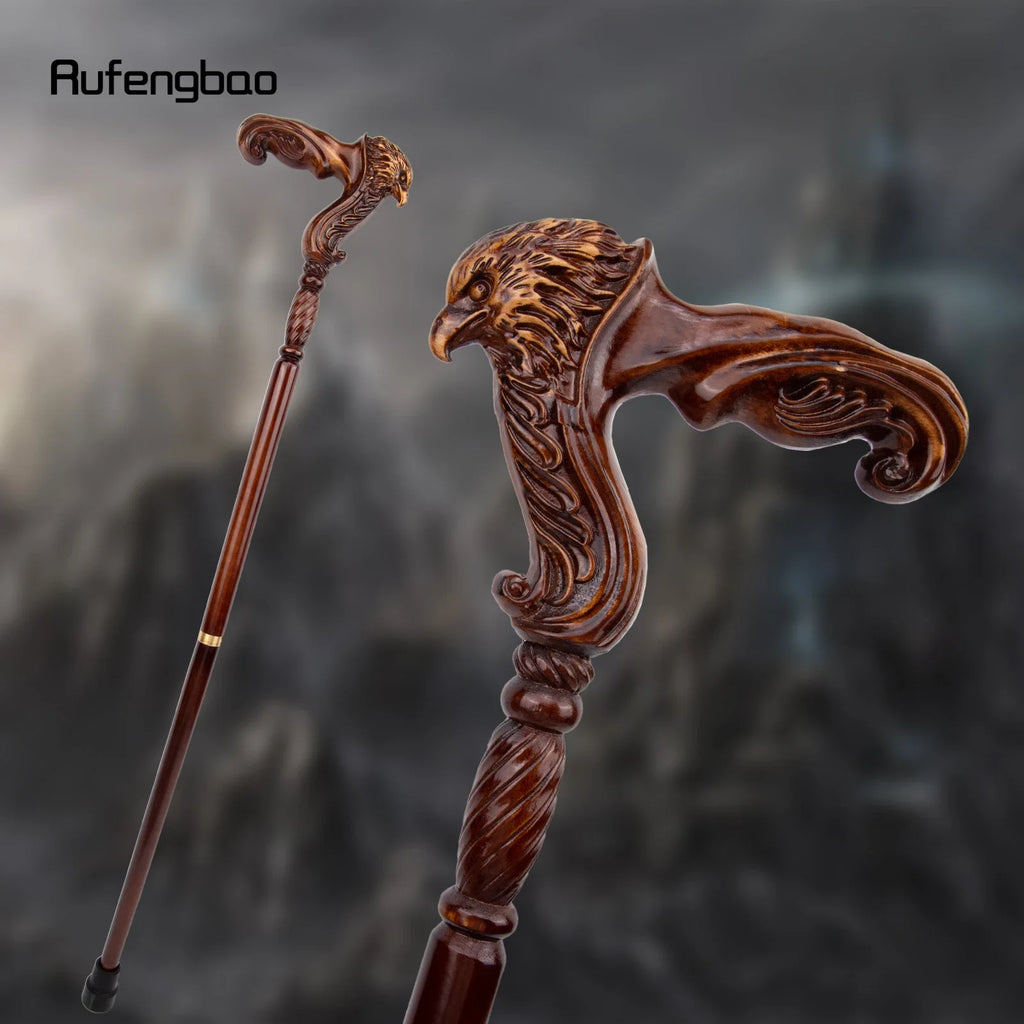 Eagle Brown Wooden Fashion Walking Stick Decorative Vampire Cospaly Party Wood Walking Cane Halloween Mace Wand Crosier 93cm