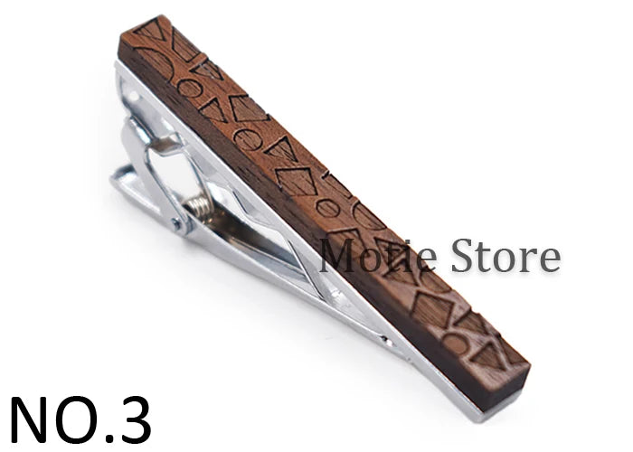 New High Quality Retro Wood Tie Clips For Man Tie Bar Wooden Tie Clip Gentlemen Wedding Business Suit Shirt Necktie Bar Clip