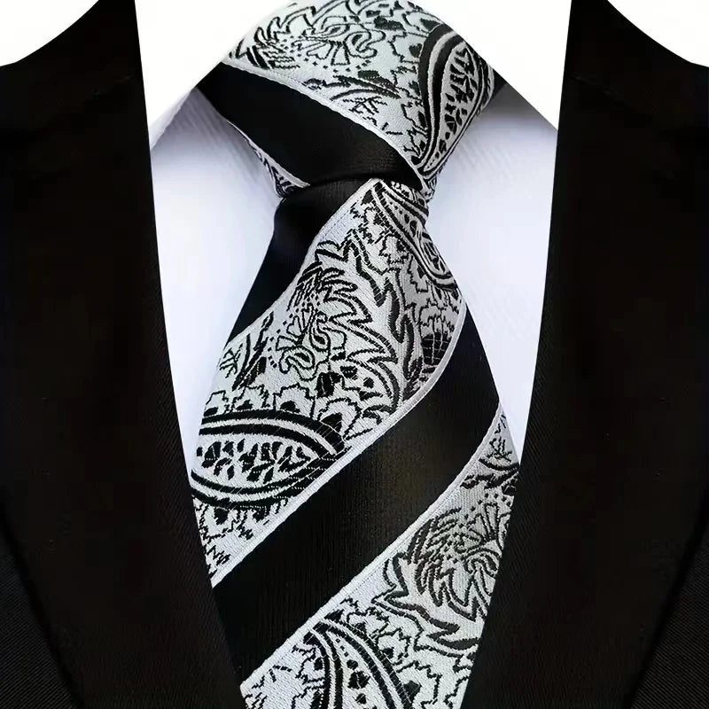 8CM Men's Ties Necktie For Man Wedding Business Party Stripes Striped Jacquard Woven Neck Tie Daily Wear Accessories Gift
