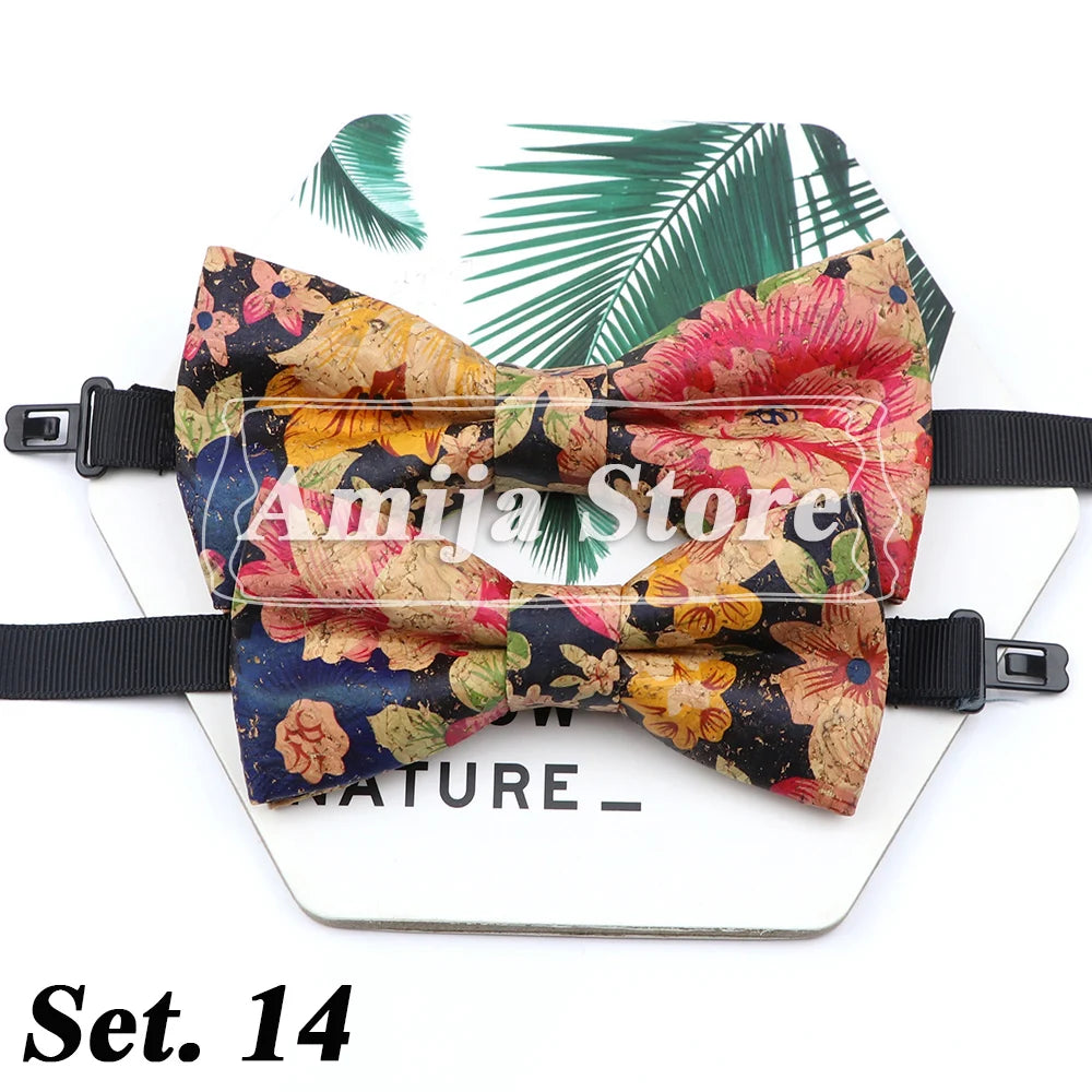 Novel Wooden Bow Tie For Man Women Cork Bowknot Retro Wood Handmade Bowties Daily Party Wedding Accessories Butterfly Wholesale