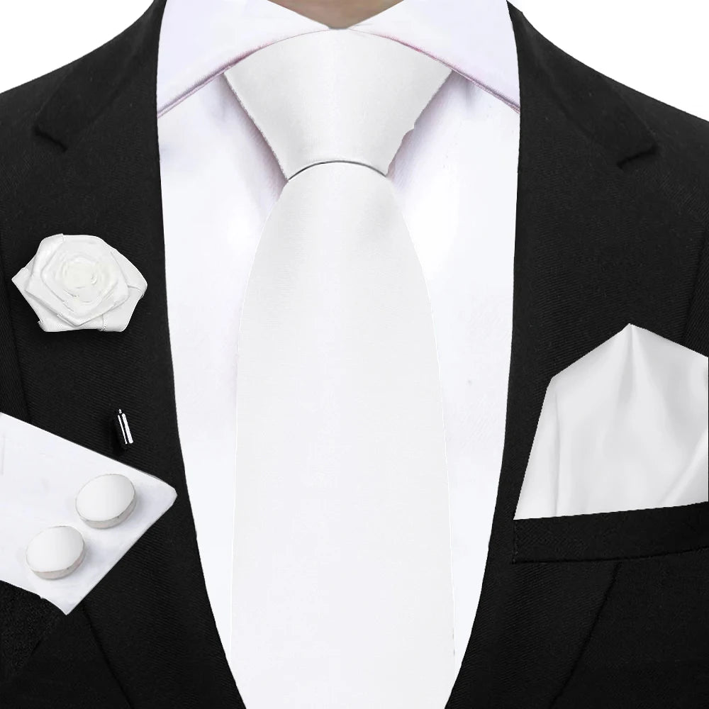 Women & Men Ties Solid NeckTie Pocket Square Brooch Set Men's Wedding Pink Blue Purple Tie Suit Accessories Fit Group Holiday Party