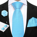 Women & Men Ties Solid NeckTie Pocket Square Brooch Set Men's Wedding Pink Blue Purple Tie Suit Accessories Fit Group Holiday Party