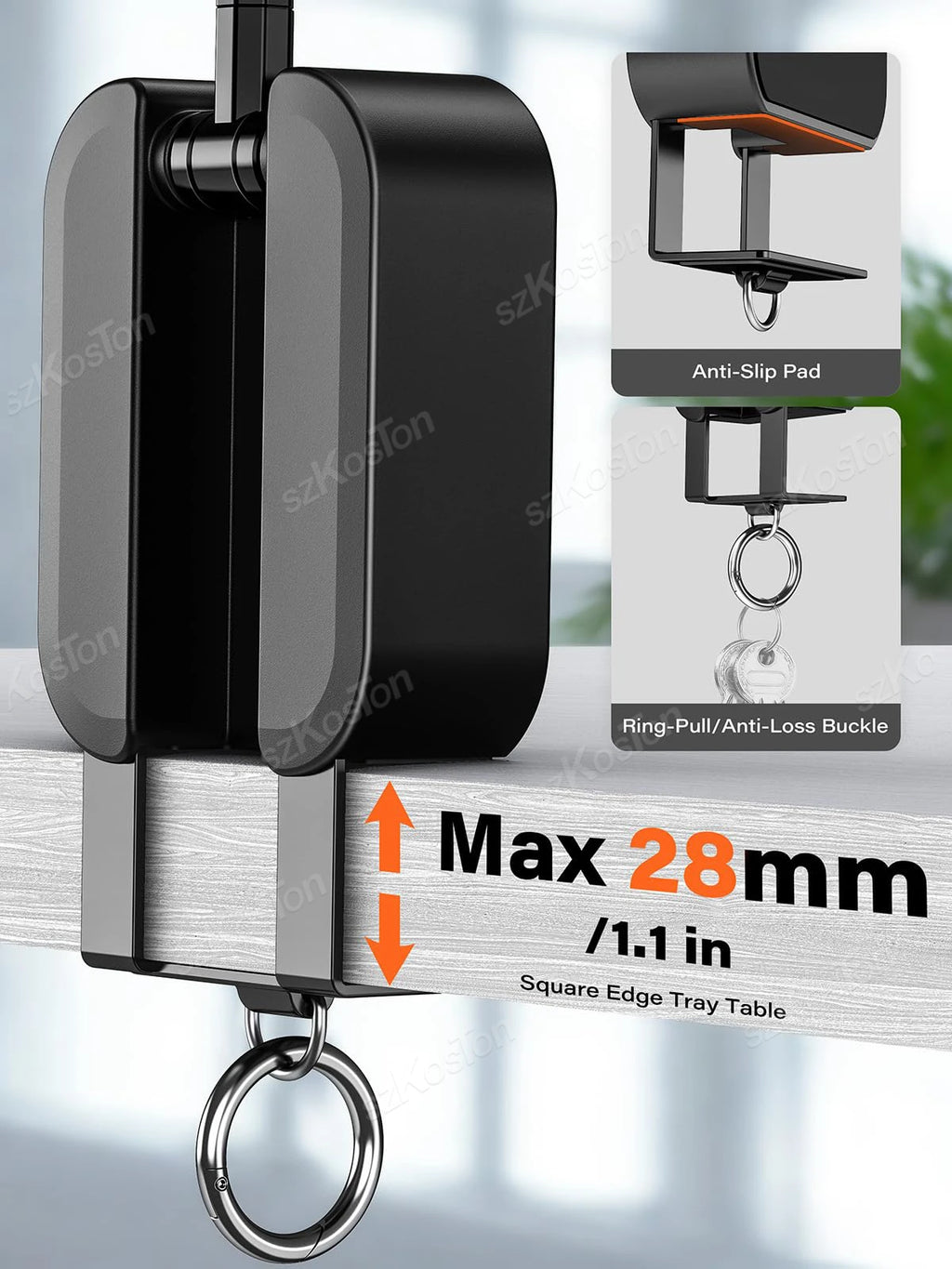 Magnetic Phone Holder with Universal Tray Table Clamp & Metal Ring 360° Rotation Dual-sided Magnets Phone Stand for iPhone 17-12