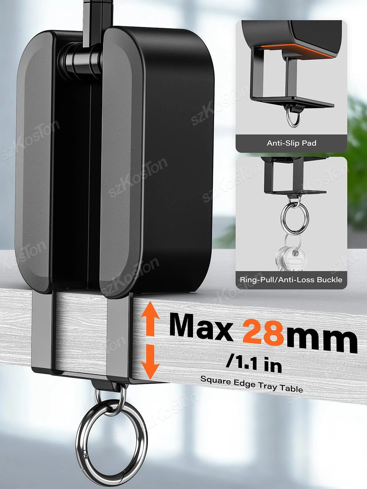 Magnetic Phone Holder with Universal Tray Table Clamp & Metal Ring 360° Rotation Dual-sided Magnets Phone Stand for iPhone 17-12