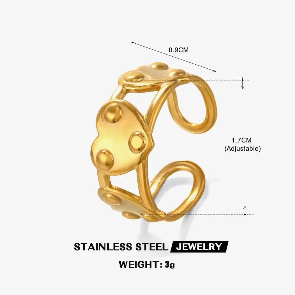 High End Waterproof Hollow Stainless Steel Finger Ring Trendy for Women Personalize Jewelry Wholesale