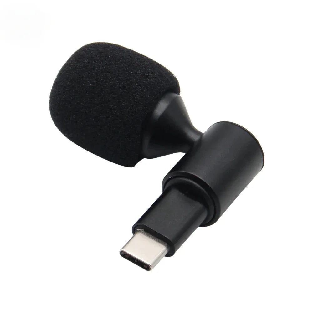Type-C Plug Mini Microphone for Smartphone Mobile Phone Studio Mic 90° Angle Adjustable USB C Wireless Mircophone for laptop pc