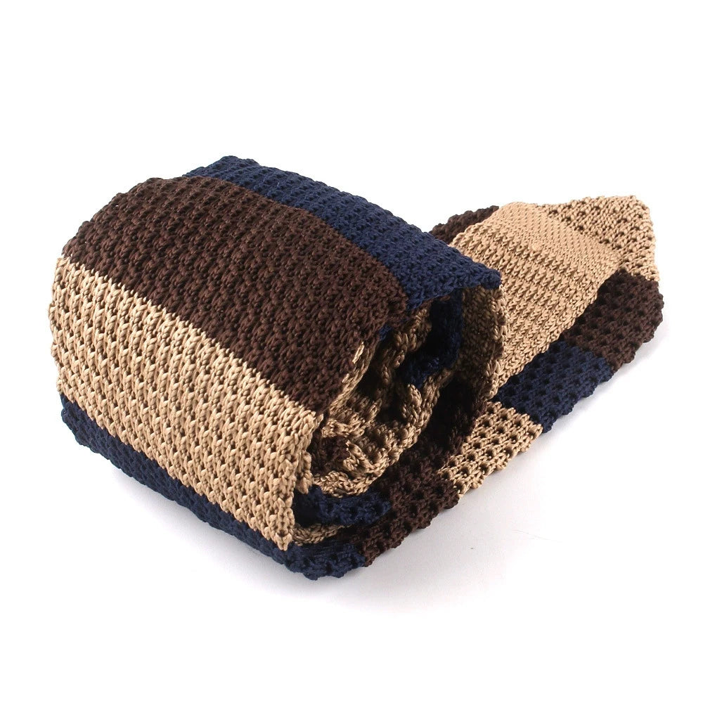 New Knit Ties Casual Skinny Necktie Boys Girls Knitted Striped Neck Tie Wedding Necktie Men