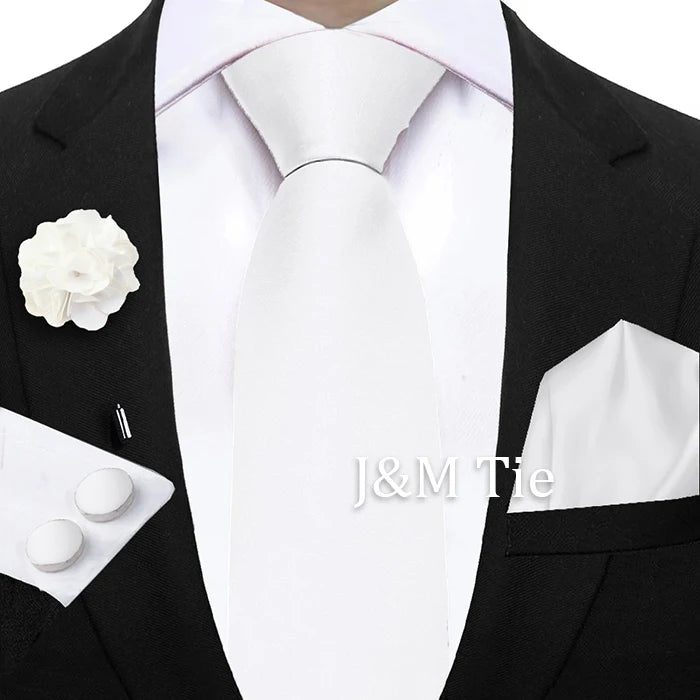 Women & Men Ties Solid NeckTie Pocket Square Brooch Set Men's Wedding Pink Blue Purple Tie Suit Accessories Fit Group Holiday Party