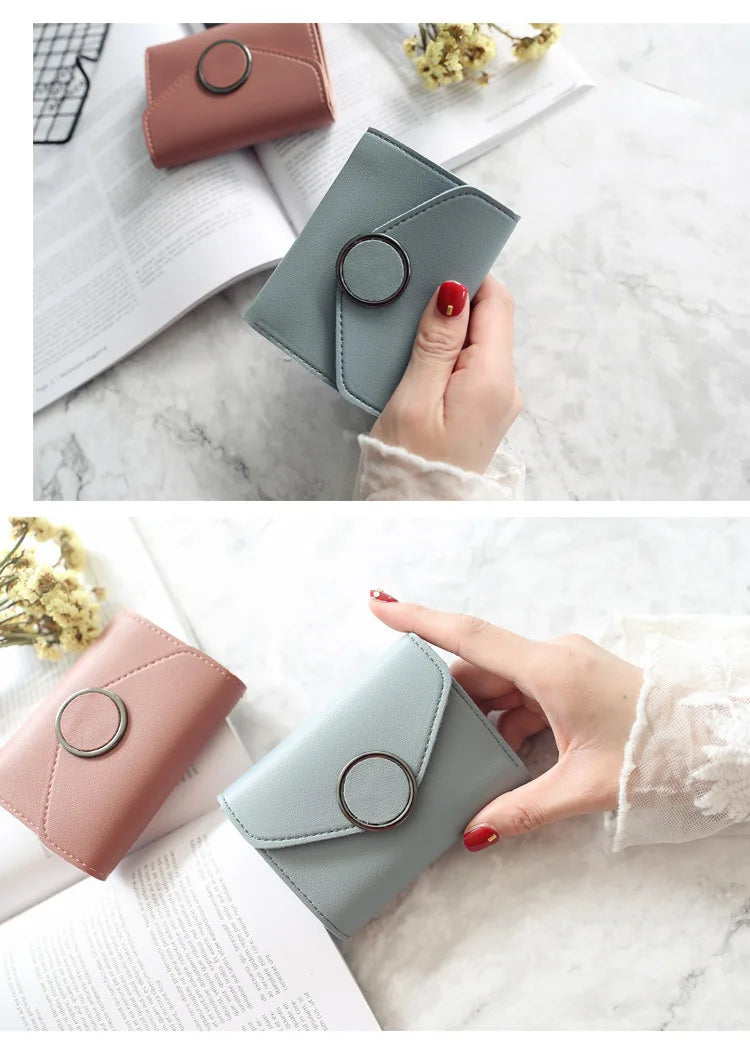 Wholesale Women Wallet Three Fold 0 Letter Lady Student Purse Cute Fashion Wallet Credit Card Bank Card Bus Card Purse Gifts