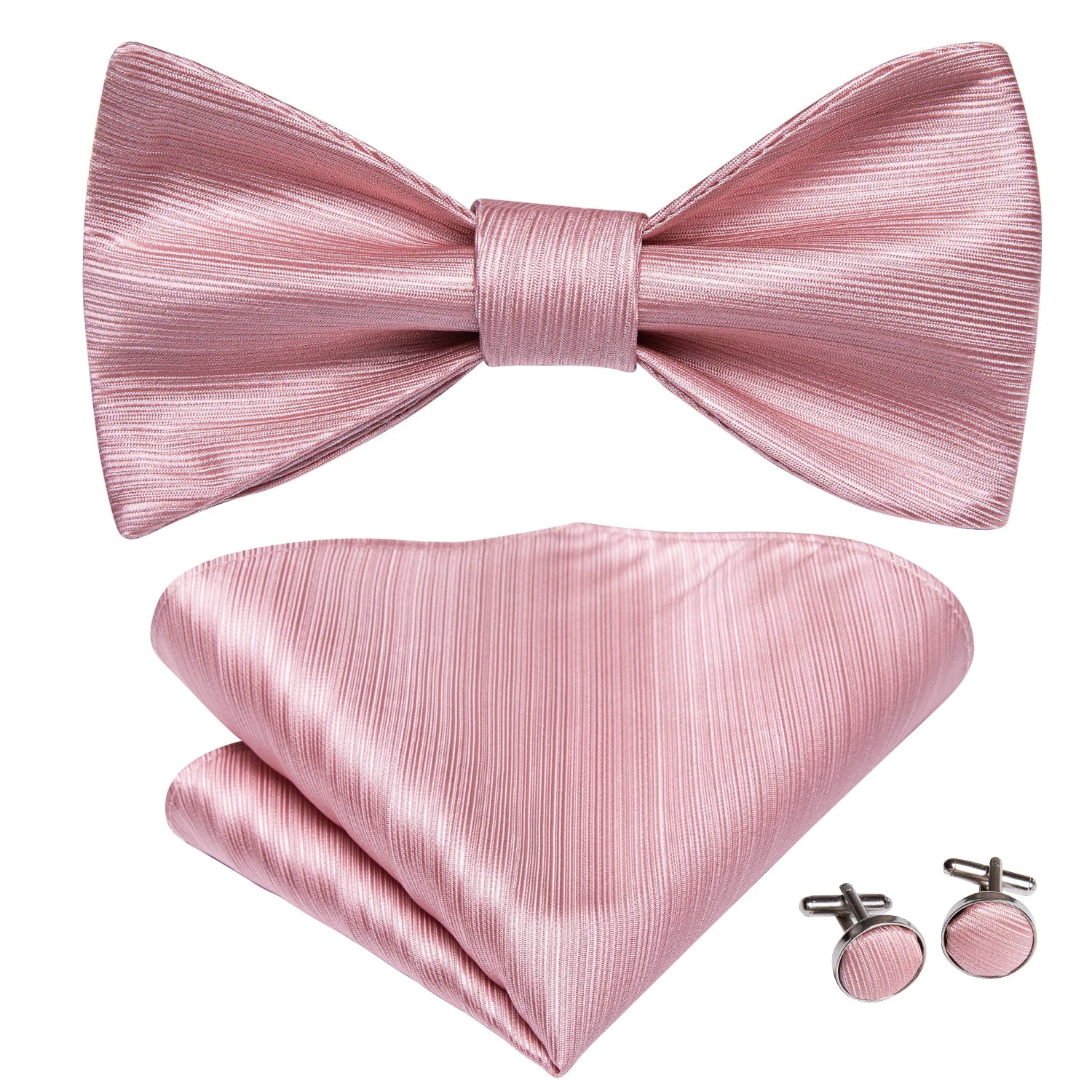 Hi-Tie Silk Mens Self Bow Tie Pocket Square Cufflink Set Butterfly Knot Jacquard Floral Paisley Bowtie for Male Wedding Business
