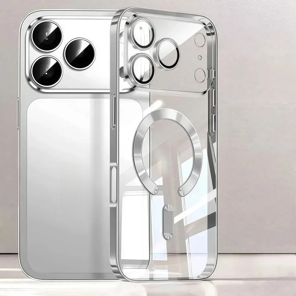 Luxury For Magsafe Magnetic Plating Phone Case For iPhone 17 Air Pro Max 17Pro Bumper Case For iPhone17 Pro Max Clear Back Cover