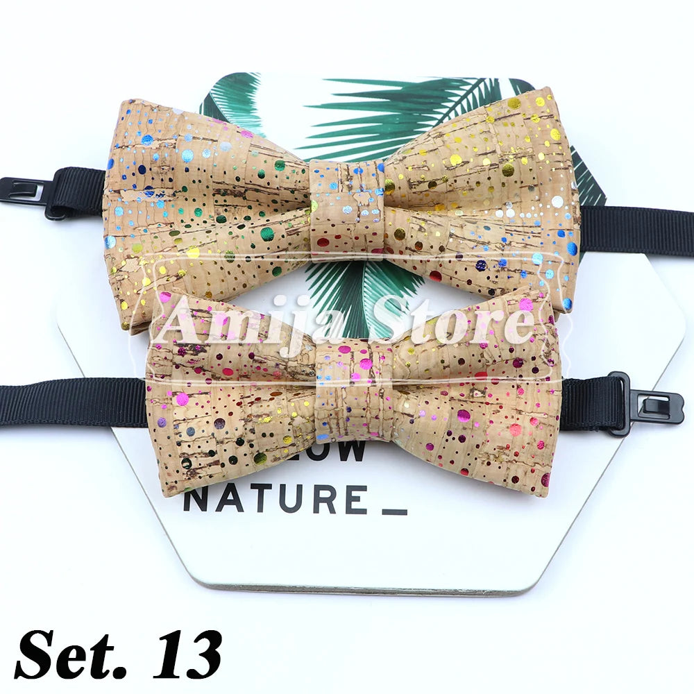 Novel Wooden Bow Tie For Man Women Cork Bowknot Retro Wood Handmade Bowties Daily Party Wedding Accessories Butterfly Wholesale