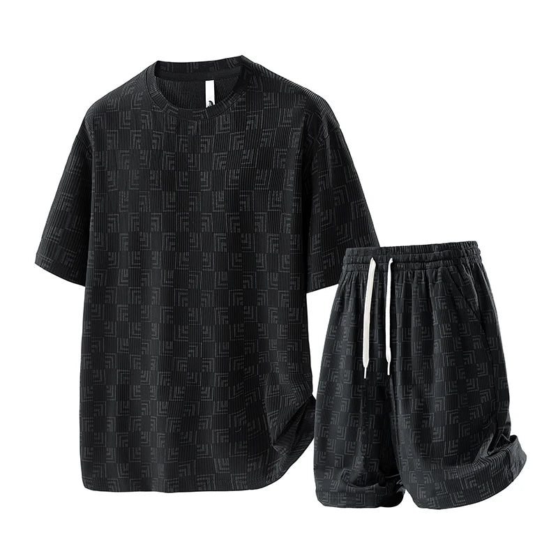 Plus Size 8xl Summer Men's Tracksuits Sets Fashion Casual Quick Dry T-Shirts Shorts Suits Male Oversize 7xl 6xl Sportswear