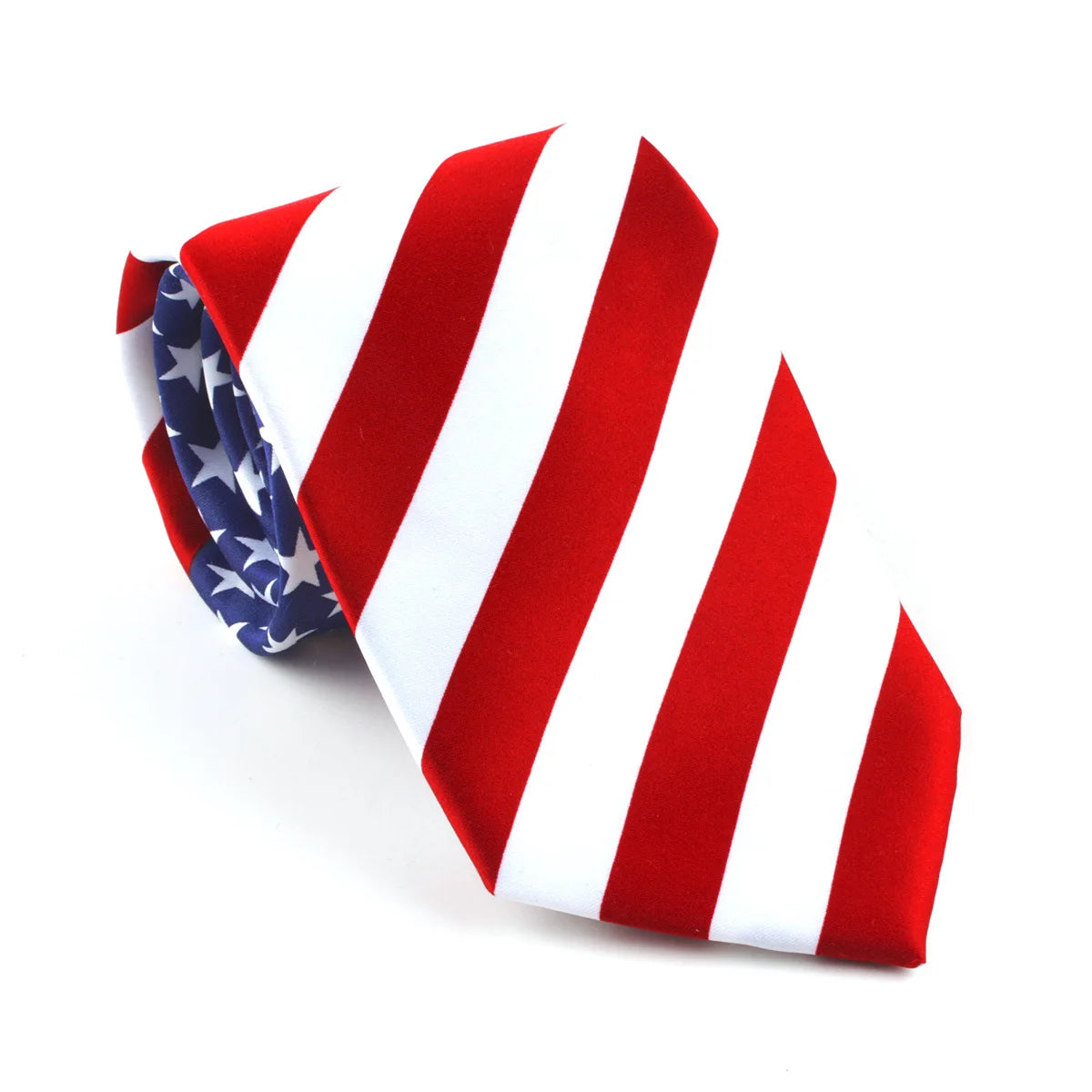 8cm Classic American Flag Striped Neckties Unisex Adult Simulated Silk Polyester Ties For Men Party Club Performance Suit Cravat