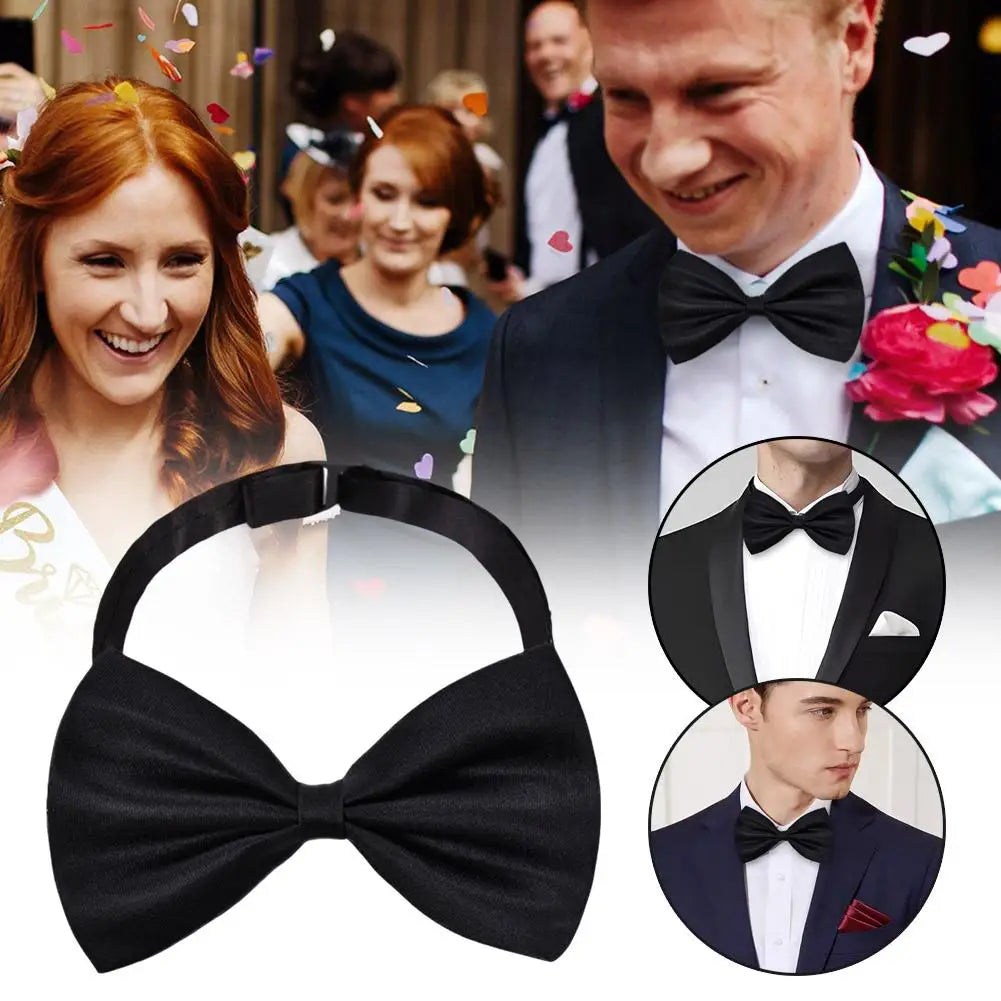 1/2/3Pcs Bow Ties For Men Wedding Bowtie Black Neck Tie Adjustable Bowknot Classic Butterfly Cravat Double Tie Business Gift