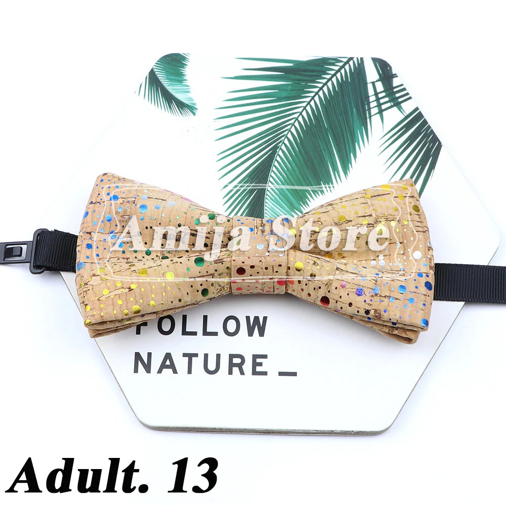 Novel Wooden Bow Tie For Man Women Cork Bowknot Retro Wood Handmade Bowties Daily Party Wedding Accessories Butterfly Wholesale