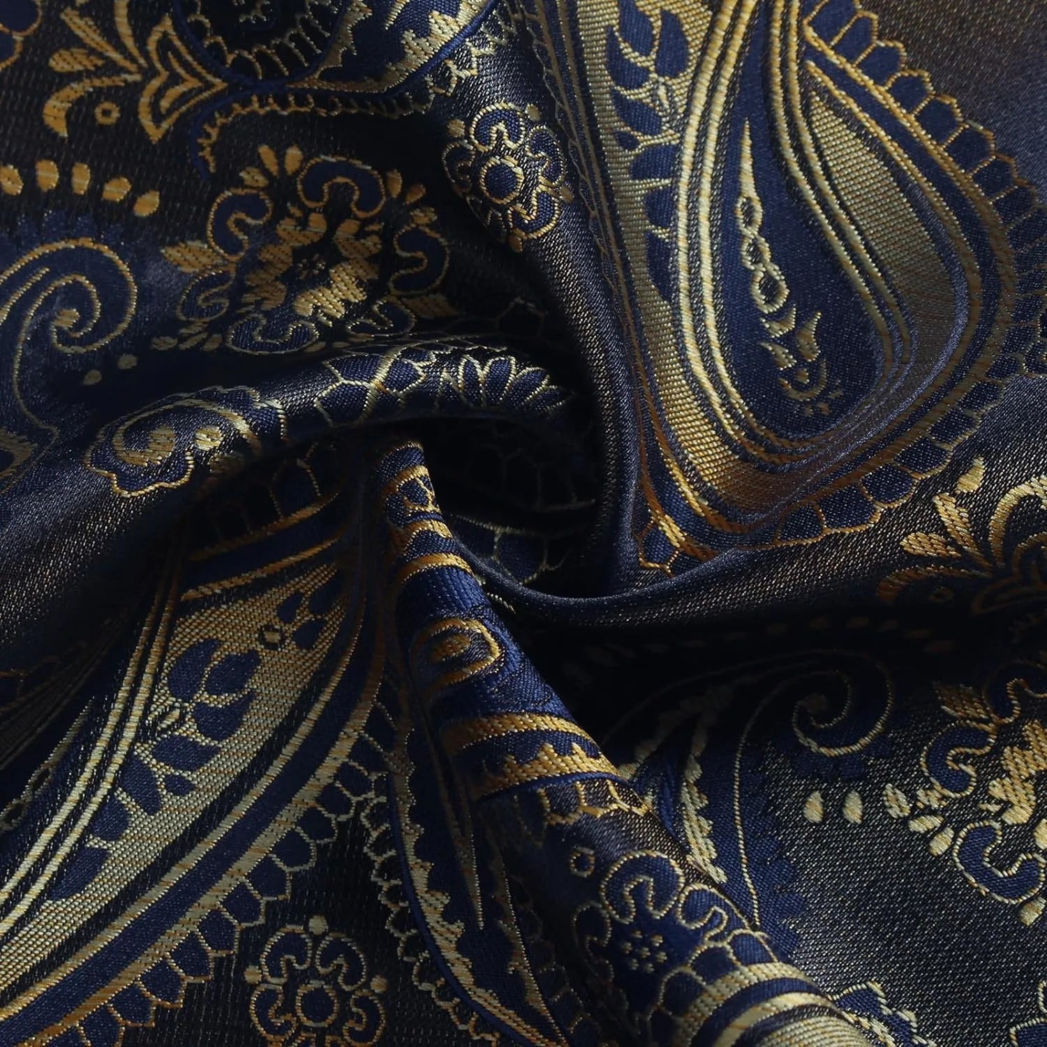 Mens Tie Set Silk Silver Paisley Floral Necktie and Pocket Square Cufflinks Tie Clip Classic Formal Ties for Men Wedding Party