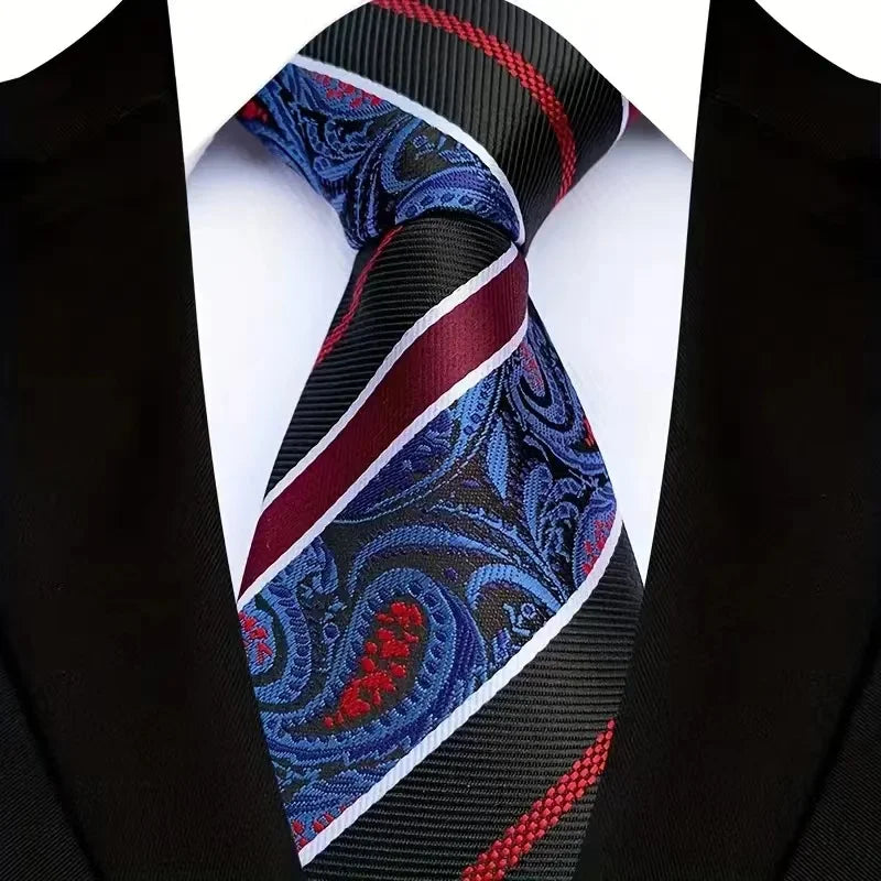 8CM Men's Ties Necktie For Man Wedding Business Party Stripes Striped Jacquard Woven Neck Tie Daily Wear Accessories Gift