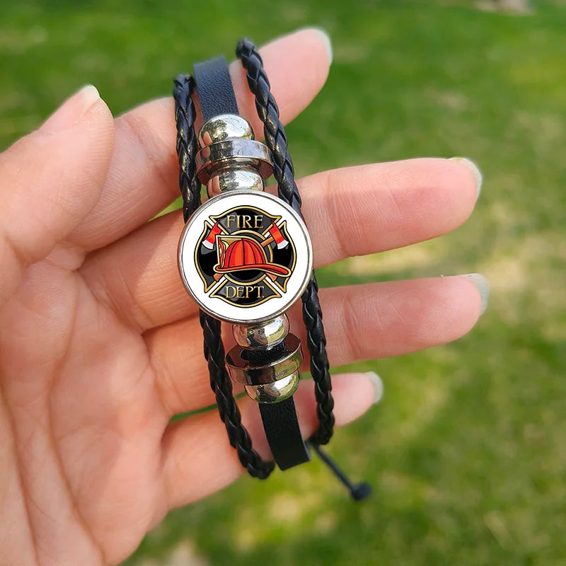 Gift Bracelet For Men High Quality Jewelry Fire Department Firefighter Bracelets Daily Dressing Party Holiday Pendant