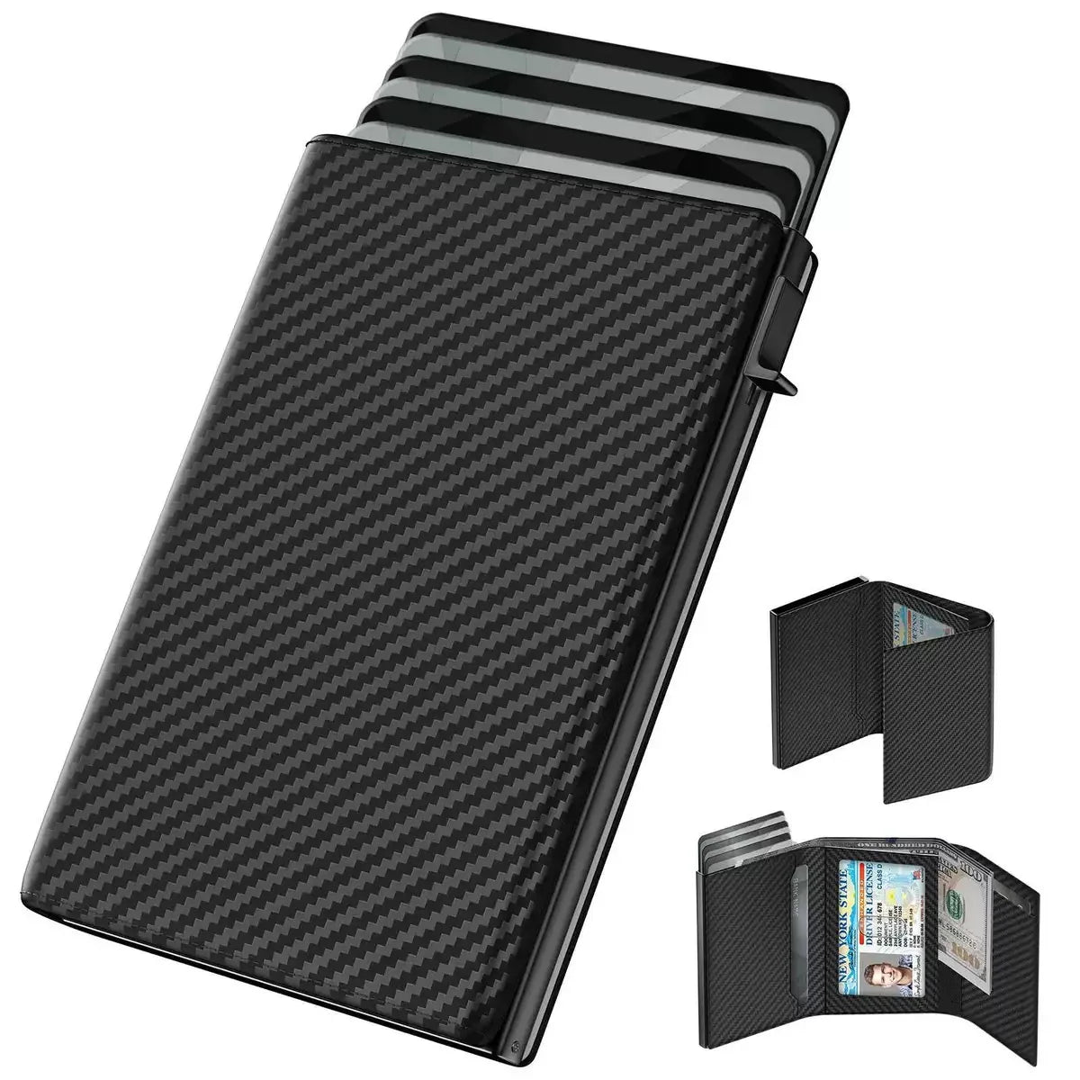 Wallet Card Holde  Pop Up PU Case,  Smart, RFID Blocking, Minimalist, Front Pocket 9-14 Card Capacity | ID Window | Cash Slot