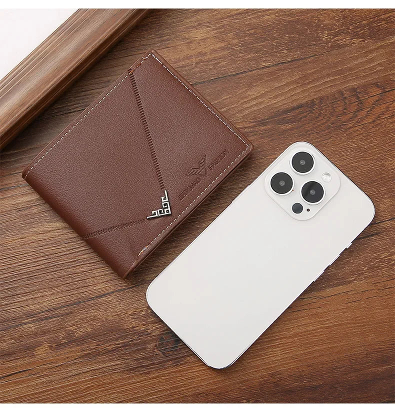 Slim Leather Wallet for Men RFID Blocking Bifold Front Pocket Wallet Minimalist Credit Card Holder Cash Money Clip
