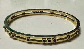 Beads Punk Gold Plated Thick Textured Open Bracelet Bangle for Women Men Trendy Stainless Steel Metal Bracelets