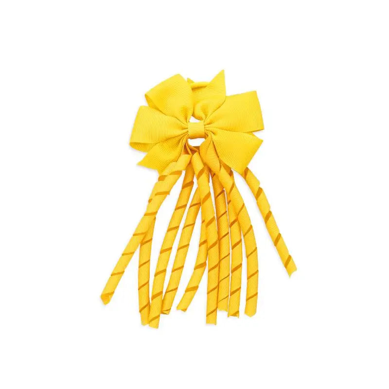 European And American Children's Hair Accessories Cheerleading Stage Streamers Curling Tassel Swallowtail Bow Rubber Band Hair