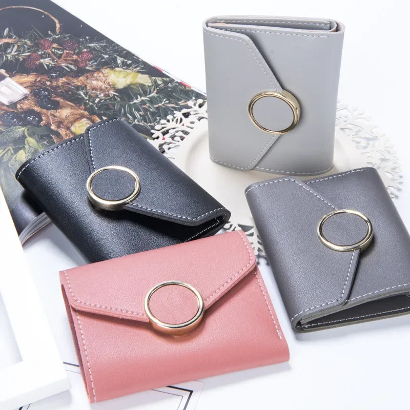 Wholesale Women Wallet Three Fold 0 Letter Lady Student Purse Cute Fashion Wallet Credit Card Bank Card Bus Card Purse Gifts
