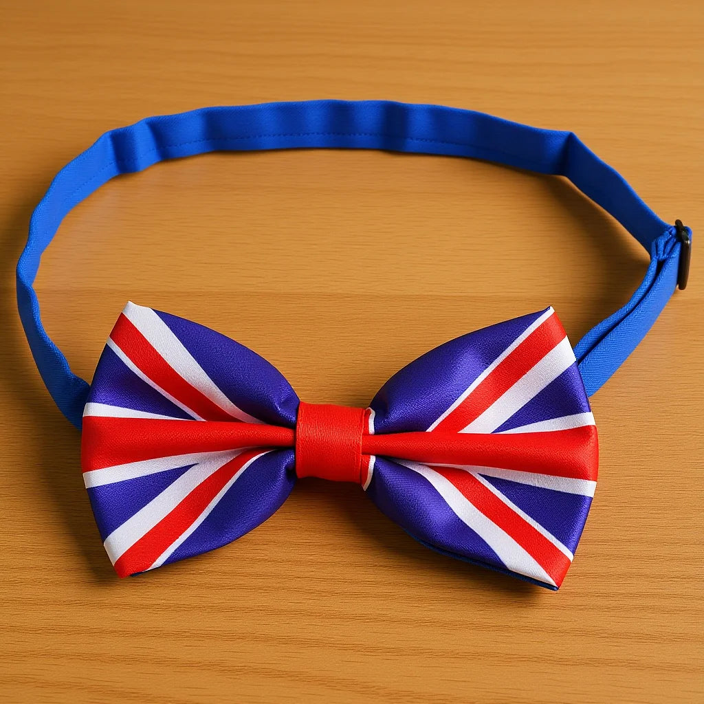 Men Uk Flag Bowtie Printed Big Patriotic Novelty Bowknot Casual Formal Business Wedding Graduation Tie Men Uk Flag Bowtie