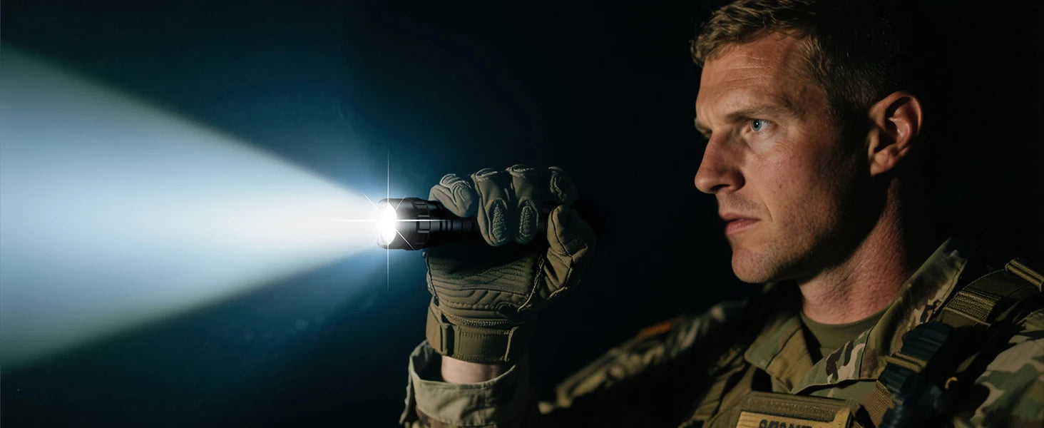 UltraFire WF-501B LED Tactical Police Flashlight 1200LM Military Torch with Duty Belt Holster Rechargeable Battery and Charger