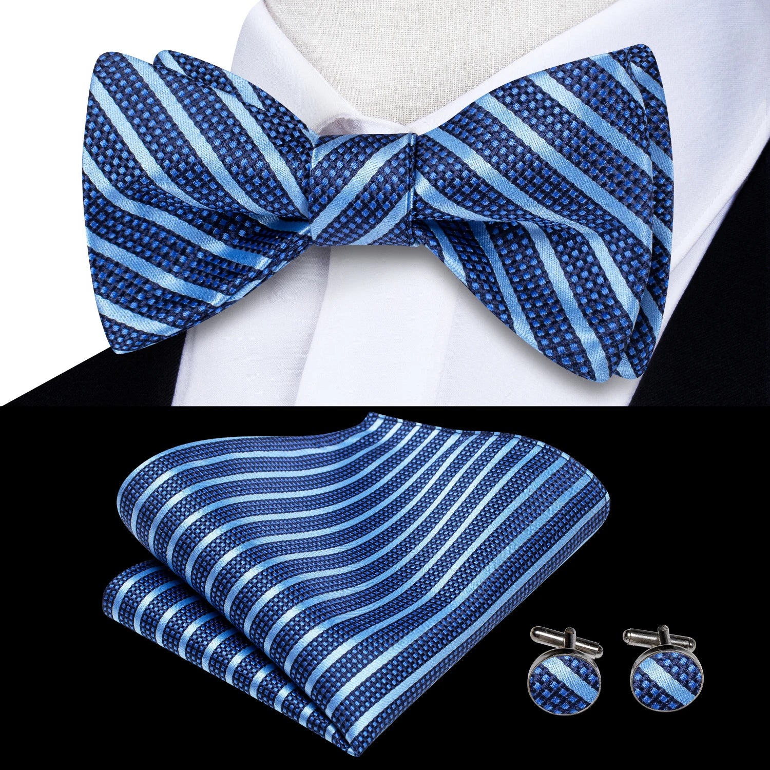 Hi-Tie Adjustable Butterfly Self Bow Tie for mens 100% Silk Floral Paisley Male Classic Wedding Party Golden Red Bow Tie Set