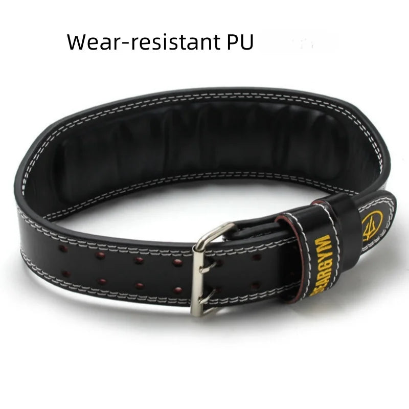 Embroidered Weightlifting Belt Unisex PU Gym Belt for Strength Training, Adjustable Support for Powerlifting CrossFit Deadlift