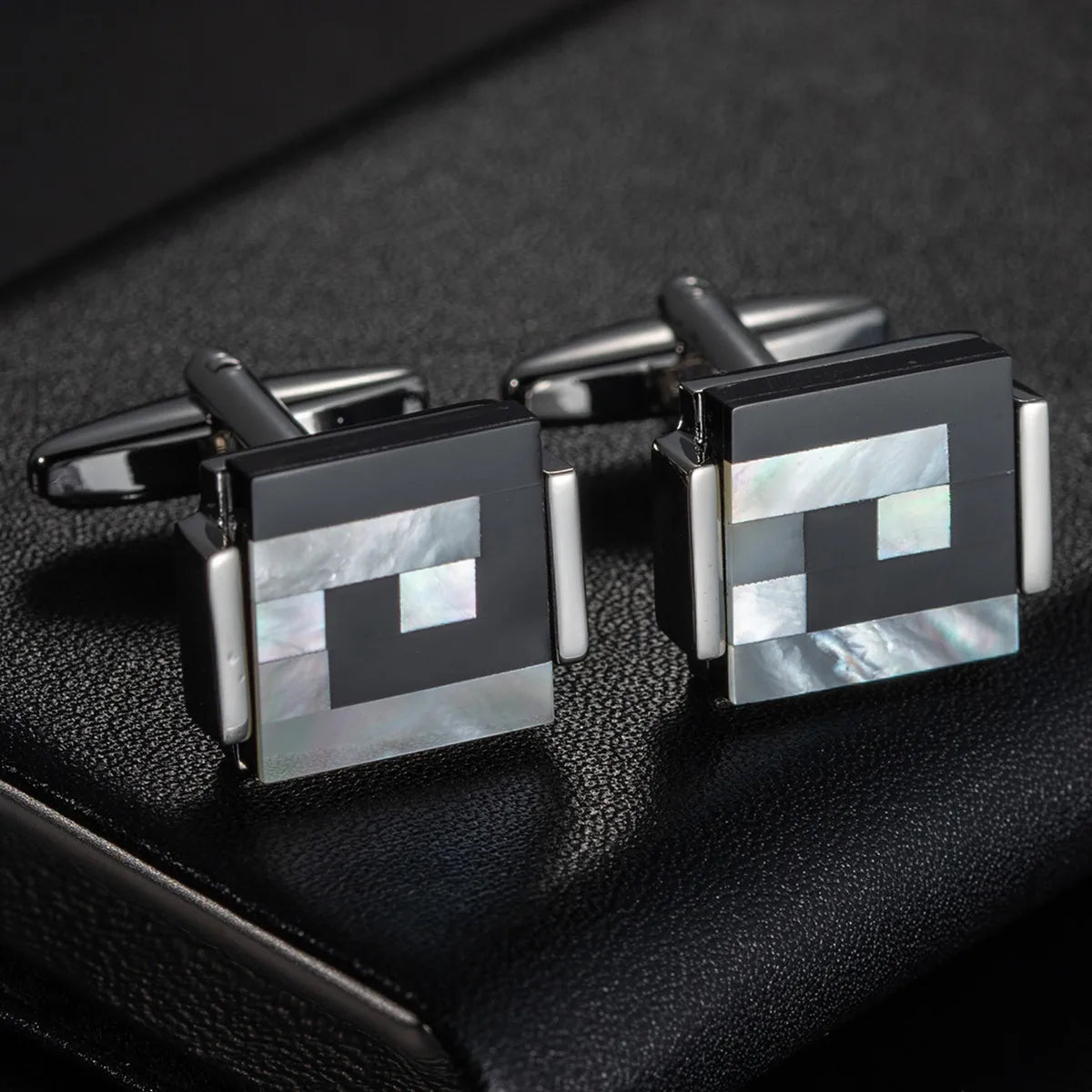 Round Cufflinks Mens For Business Shirt Wedding Party Men Cufflink Solid Cloth Rectangle Stripe Cuff links Accessories Wholesale