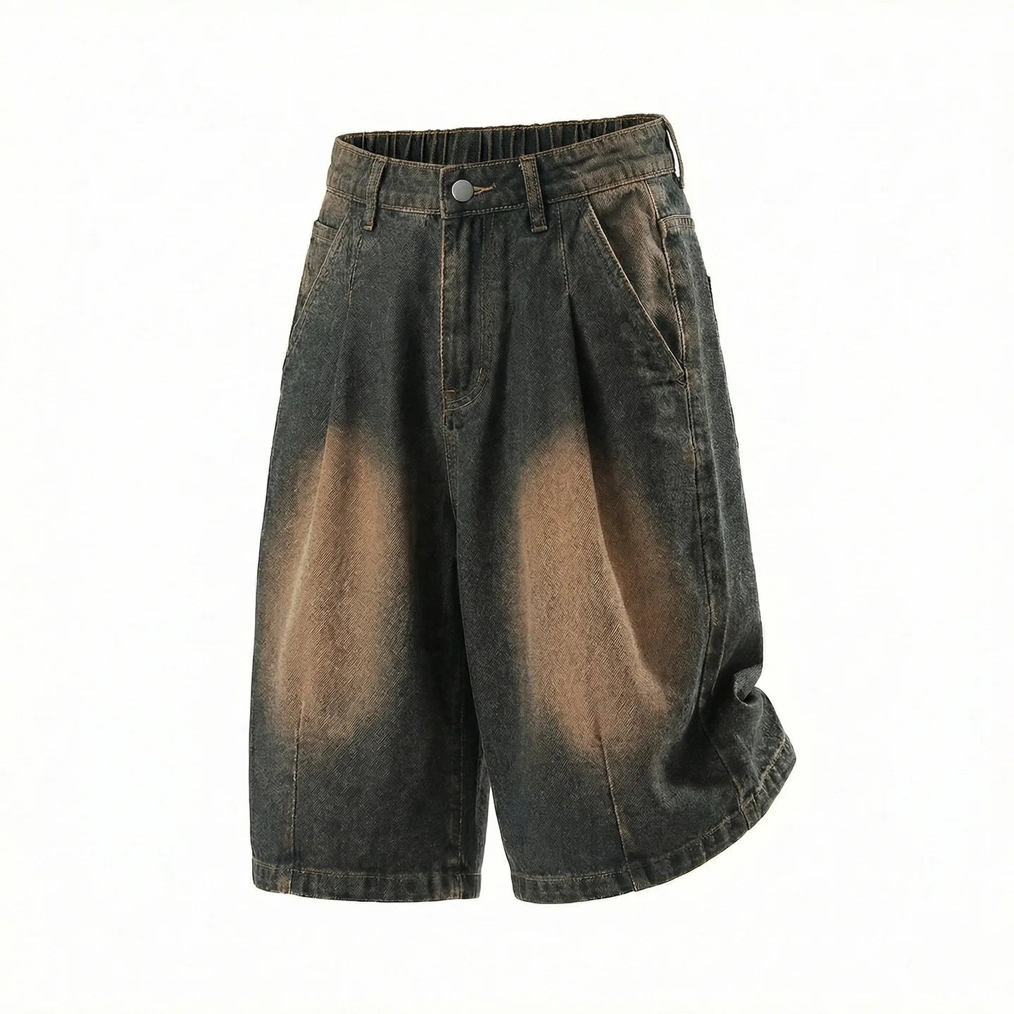 Straight Seven-point Jeans Men's 2026 Summer Washed Old Retro Texture Loose Casual