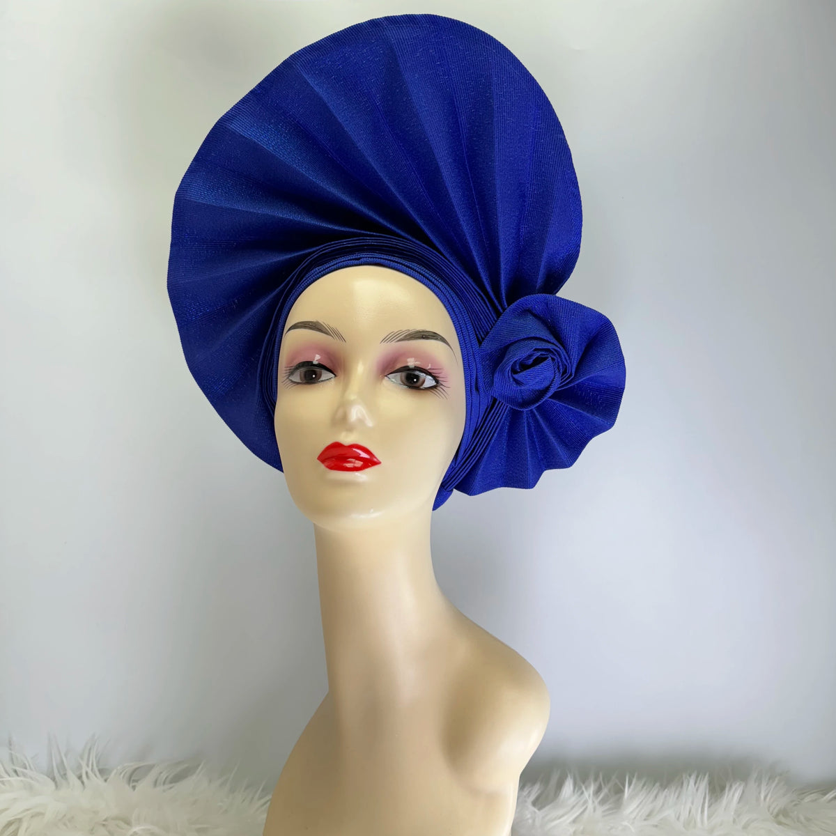 High Quality African Nigeria Gele Elegant Helmet With Stones Headband Turban Head Scarf Head-Hat Auto Gele Brand New Hats 7L631