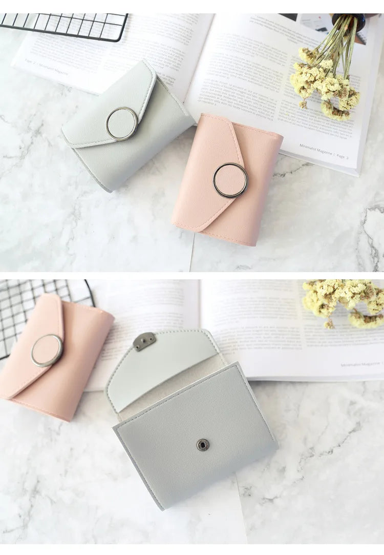 Wholesale Women Wallet Three Fold 0 Letter Lady Student Purse Cute Fashion Wallet Credit Card Bank Card Bus Card Purse Gifts
