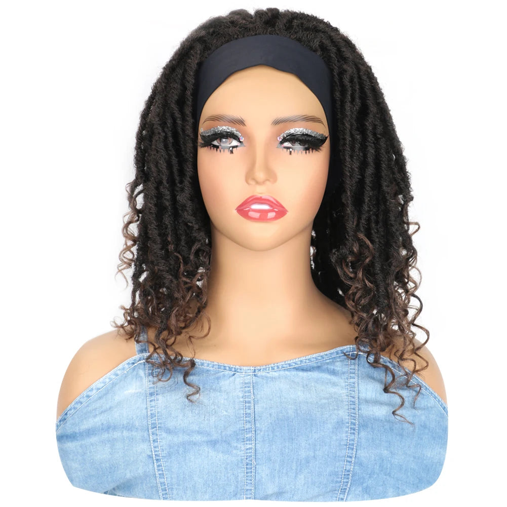 Synthetic Afro Dreadlock Headband Wigs Dreadlock Crochet Hair Wig Ombre Color Synthetic Fiber Hair Wigs Low Temperature Hair Wig
