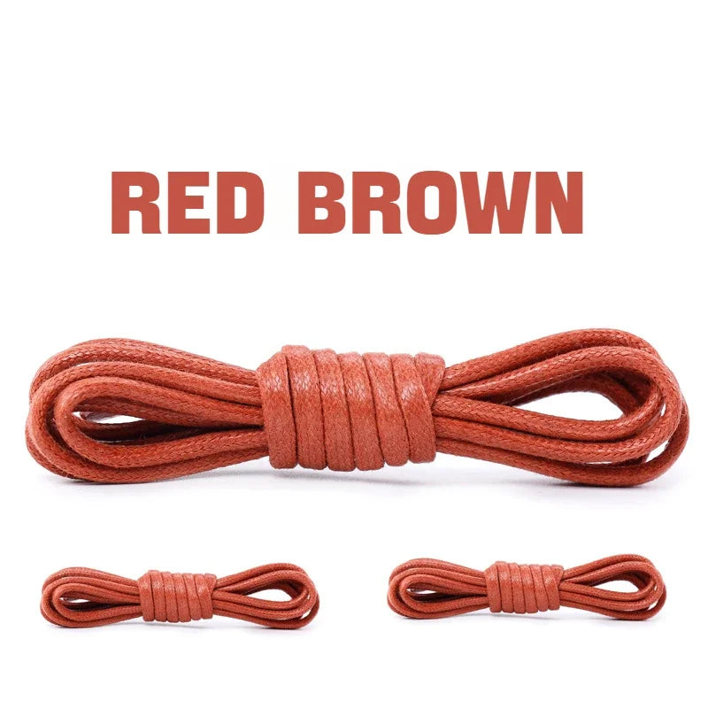 1Pair Cotton Waxed Shoelaces Round Rope Shoe laces Boots Laces for Shoes Waterproof Leather Shoelace 60/80/100/120/140/180cm