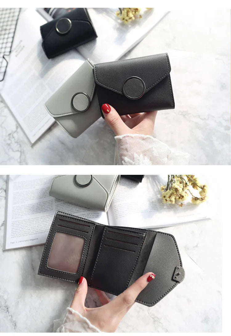Wholesale Women Wallet Three Fold 0 Letter Lady Student Purse Cute Fashion Wallet Credit Card Bank Card Bus Card Purse Gifts