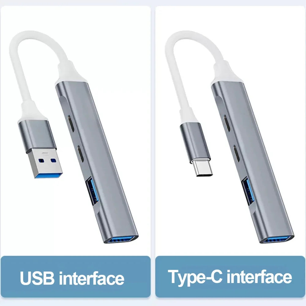 USB C Hub USB Hub 3.0 Type C Docking Station Aluminum 4-in-1 USB Expander, with 3 USB Ports and 1 USB C Port USB Distributor
