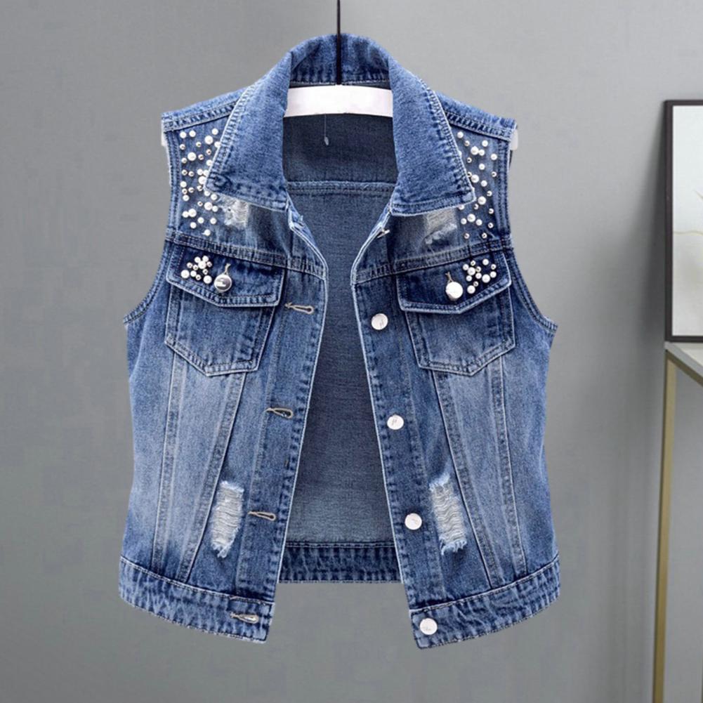 Chalecos Para Mujer Denim Vests Korean Fashion Sleeveless Jean Jackets For Women Waistcoat 5XL Gilet Jaqueta Feminina Jaquetas