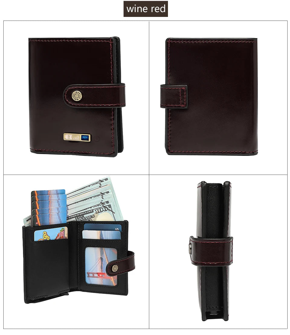 Wallet with Tracker Men Wallet anti Loss Android Magsafe Cüzdan Metal Cartera GPS Finder Boy Gift  smart wallet  with camera