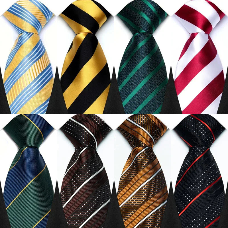 8CM Men's Ties Necktie For Man Wedding Business Party Stripes Striped Jacquard Woven Neck Tie Daily Wear Accessories Gift